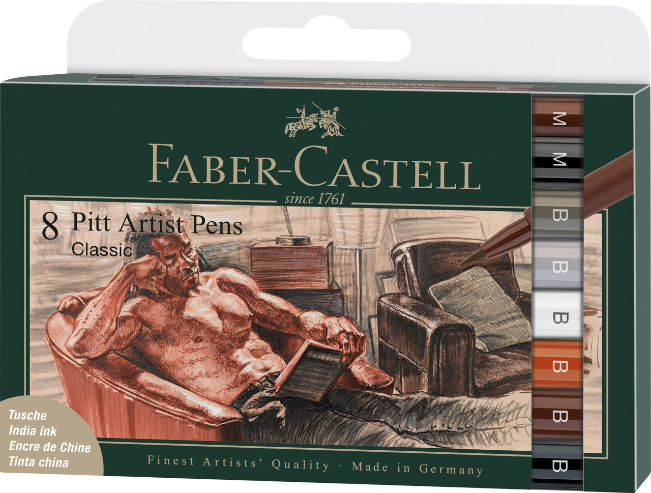 PITT ARTIST PEN SET 8 BUC CLASIC FABER-CASTELL PITT ARTIST PEN SET 8 BUC CLASIC FABER-CASTELL